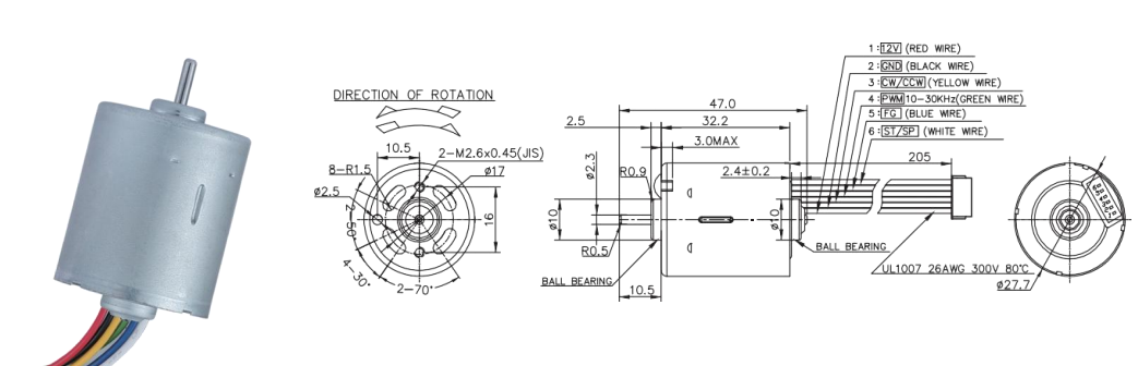 YDL-BL DC Motor Model:28
