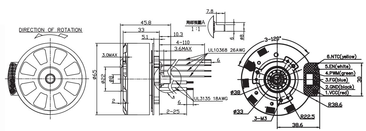 YDL-BL DC Motor Model:50/65 2