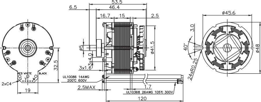 YDL-BL DC Motor Model:48-15-20-23