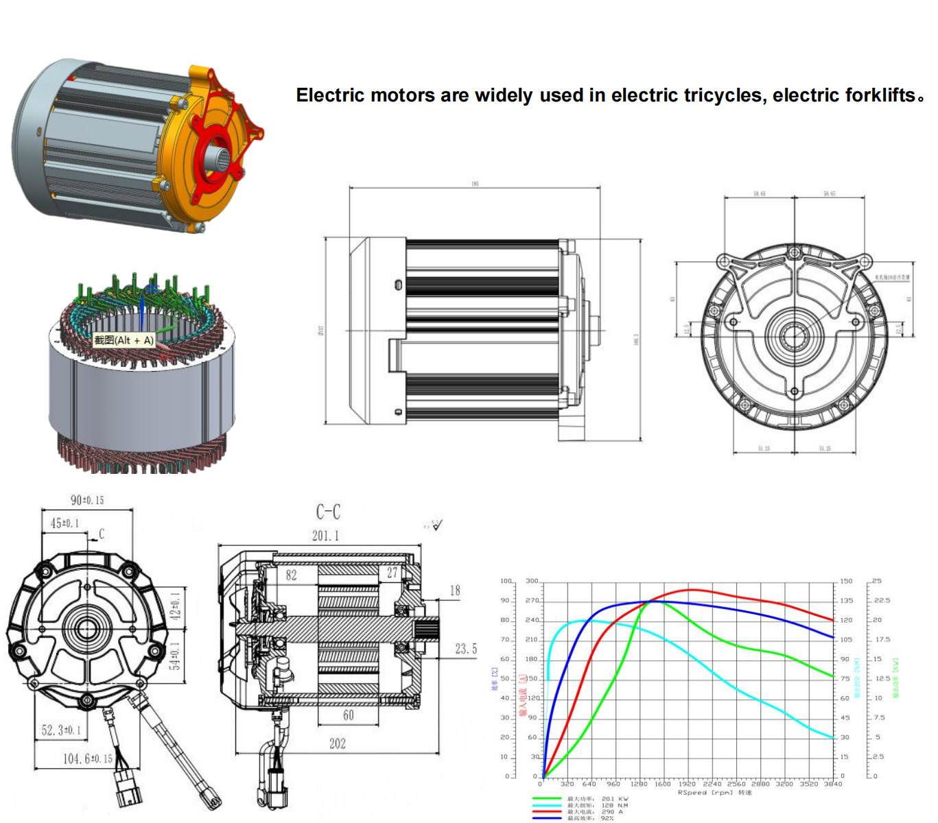 AC Asynchronous Electromagnetic Braking Motor Series 128B