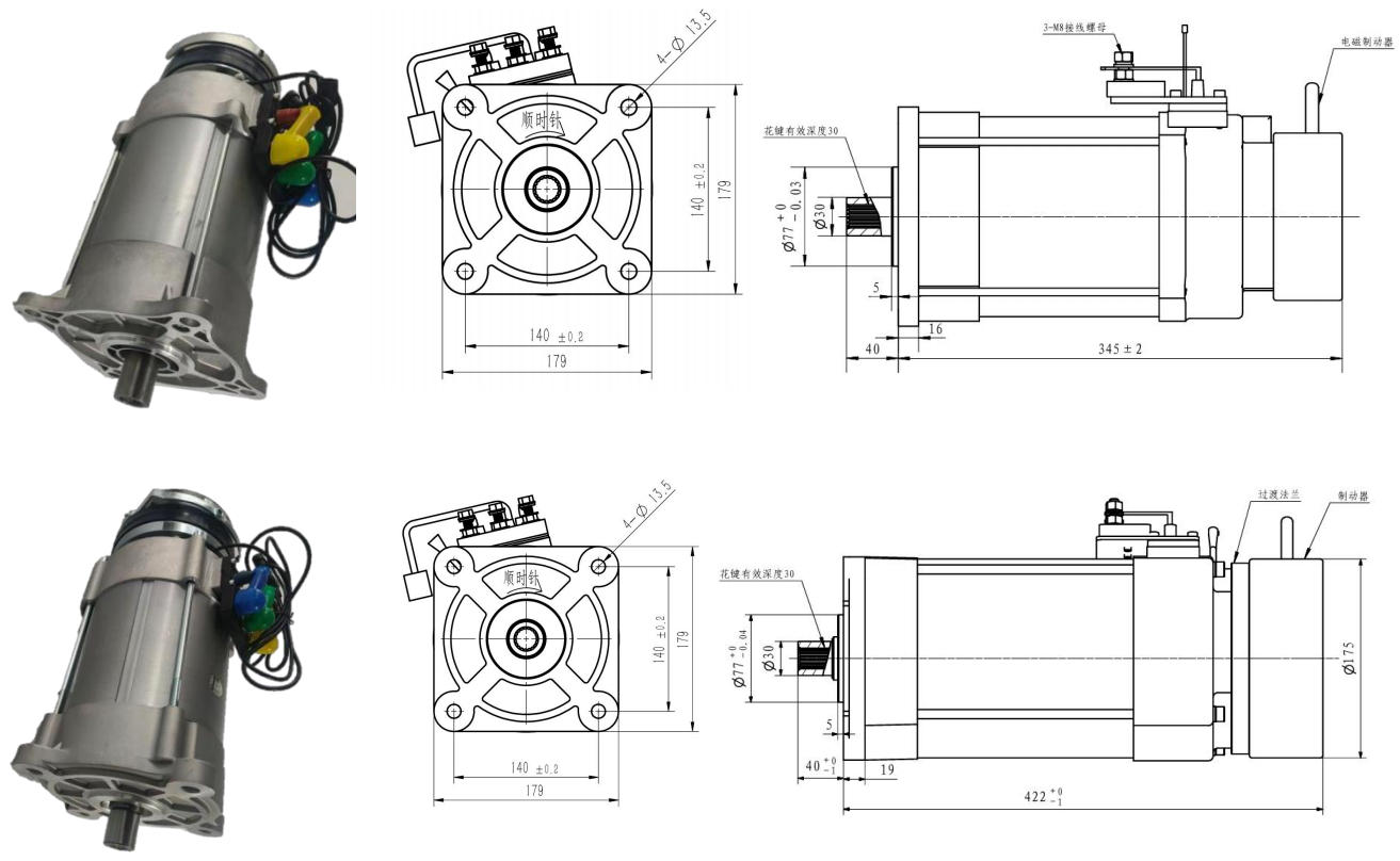 AC asynchronous electromagnetic braking motor Series 155